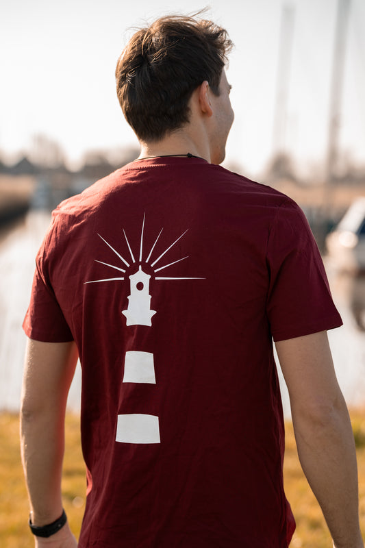 Leuchtturm T-Shirt weinrot